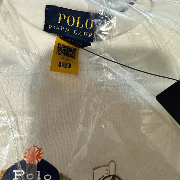 NWT POLO RALPH LAUREN BIG Girls  Dress 8-10 LS Polo Bear HOLIDAY Fleece - Picture 9 of 9